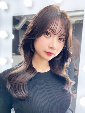 アイティーバイアルバム 八王子店(IT by ALBUM) 韓国ヘア_斜めバンググレージュカラーシルキーベージュ_49403