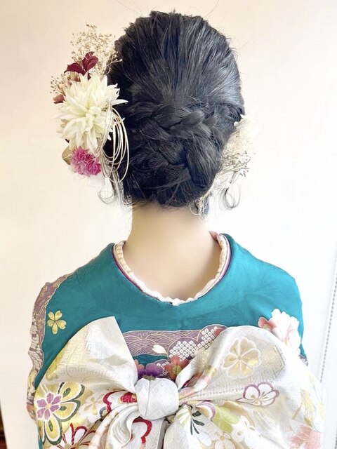 成人式 卒業式 振袖 袴 ヘアセット/定番シニヨン/津田沼