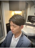 アップバングショート【ツーブロック刈り上げ黒髪短髪】