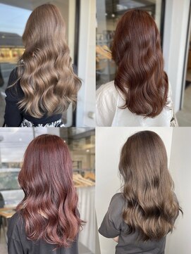 美容室フルール 透明感♪髪質改善カラー小顔艶感ミディミルクティーベージュ