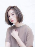 ワンレングス×ことりベージュ×大人ボブ
