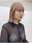 ミルクティーベージュミルキーベージュタッセルボブレイヤーボブ