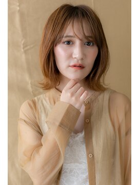 カバーヘア イヴ 戸頭店(COVER HAIR EVE) 透明感オレンジベージュくびれボブウルフカット311X戸頭20代30代