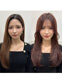大人可愛い20代30代40代小顔後れ毛顔周りくびれレイヤーカット