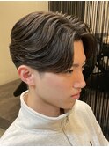 毛流れフェザーパーマ×センターパート