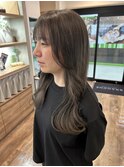 グレージュ(ブリーチ1回)ストレート毛