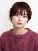 チェリーレッド　ショートカット2 /前髪あり
