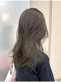 ブリーチなしダブルカラーオリーブグレージュ透明感夏カラー
