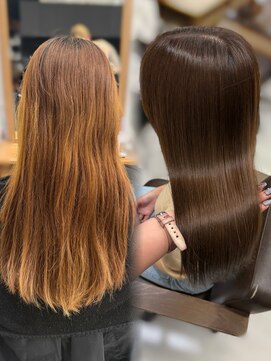 ハピネス 梅田茶屋町店(HAPPINESS) レイヤーカット/韓国ヘア/オリーブブラウン/髪質改善/艶髪