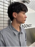 men's hair/フェザーパーマ/刈り上げセンターパート/メンズ