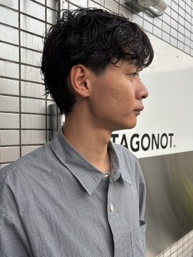 サンアタゴノット(san.atagonot) men's hair/フェザーパーマ/刈り上げセンターパート/メンズ