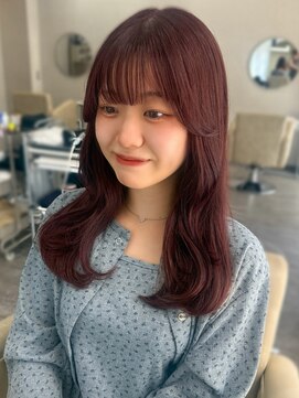 ソア 並木坂(Soa) 熊本/ワインレッド/ミディアムヘア/レイヤーカット/Minori