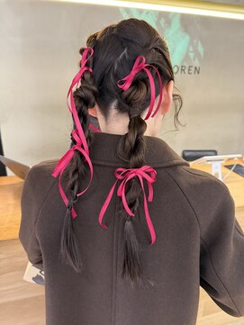 ローレン(LOREN) 透明感髪質改善ベージュダブルカラーミルクティーグレージュ