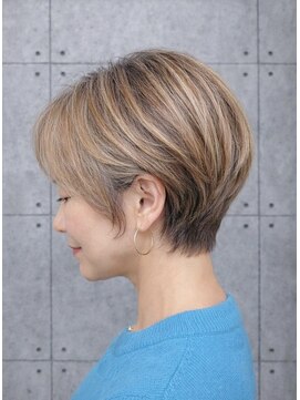 リトマス 二子玉川(litmus) 白髪/艶カラー/50代/ミルクティーブロンド/顔周りカット