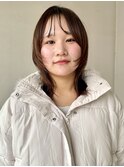 ハッシュカット　くびれミディアム　ミディアムレイヤー