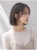 船橋駅顎ラインボブ寒色グレージュ透明感艶感ワンカラー