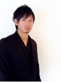 クールメンズフェードカット爽やかパーマツーブロック流し前髪