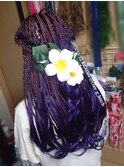 【午前中予約】ワンカール BRAIDS ブレイズ パープル 特殊hair