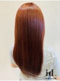 レッドオレンジ×髪質改善トリートメント