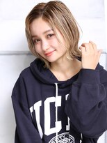 クラッチ 博多(CLUTCH)&nbsp;大人可愛い小顔ハイライトカラー外ハネボブ A2