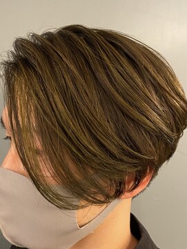 ディツアー(DETOUR) メンズ　ハイライト　ミディアム前下がり