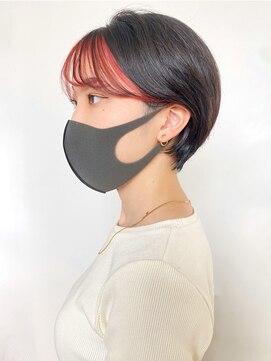 アイティーバイアルバム 八王子店(IT by ALBUM) 前髪インナーカラー_斜めバンググレージュカラー_ba408332