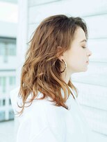 エクファ ヘア リゾート 大津 瀬田店(ex-fa hair resort)&nbsp;黒髪グレージュレイヤーロング前髪パーマ