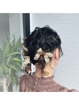 アパートメントヘアー 佐賀/結婚式/お呼ばれ/ヘアアレンジ/リボンアレンジ/編み込み