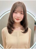 簡単スタイリング/伸ばしかけヘア/小顔ヘア/ブリーチなしカラー