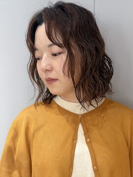 ミクマル(micmal) 20代30代40代くせ毛風ミディアムボブパーマ小顔カット抜け感