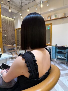 ロンドアベニール 北千住(Lond avenir) ブリーチなしチェリーブラウン髪質改善縮毛矯正酸性ストレート