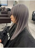 14823ブリーチ＆ダブルカラーシルバーグレージュハイライト