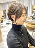 前髪カット＊イメチェンショートボブ＊カーキグレージュ