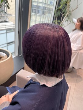 ステアケース ギンザセブン(stair:case ginza7) 似合わせ前上がりボブ×バイオレット