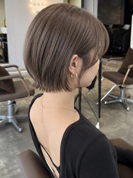 ノア 三宮店(NOA) 【NOA】ボブレイヤー×くびれショート×透明感グレージュ