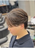 フェザーパーマニュアンスパーマセンターパート毛流れパーマ
