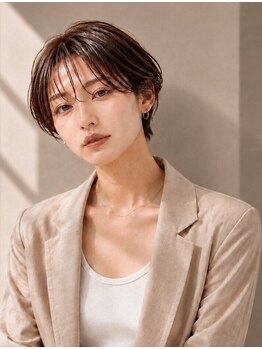 アン 青葉台(un)の写真/シルエットを計算した骨格補正カット!スタイリングも乾かすだけで簡単♪【ハイライトの組合せもおすすめ】