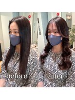 ロンド ロビン 栄(Lond robin)&nbsp;【Lond robin】河野まい　縮毛矯正韓国っぽサイドバング