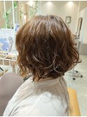 コテ巻き風パーマ×ボブ