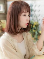 カバーヘア ブリス 川口(COVER HAIR bliss) 大人可愛いこっくりピンクベージュロブヘアT2川口20代30代40代
