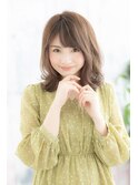 外国人風くびれカール大人フェミニンミディアムウルフc1
