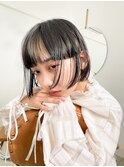 フロントインナー　インナーカラー  ワイドバング　ミニボブ