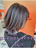 髪質改善コントラストハイライト×ウルフ