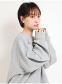 黒髪/グレーベージュ/レイヤーロング/前髪パーマ[新宿駅]