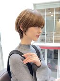 大人可愛い/20代30代40代/丸みショート/ショートボブ/クビレ