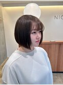 ぱつっとボブ×グレージュカラー*【NICA溝の口店】