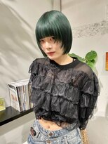 クリアーオブヘアー 栄南店(CLEAR of hair)&nbsp;顔まわりレイヤーボブ×深みグリーン/RIHO