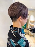 【堀惠】レディースハンサムショート刈り上げラベンダーカラー