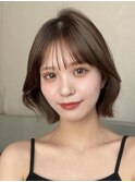透明感カラー×ワンカールで可愛いレイヤーボブ