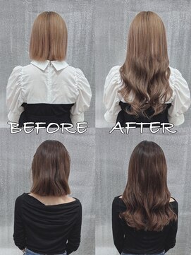 リップ 大阪本店(LIP) 【レミー100%最高級人毛/ロング】シールエクステ60枚+ブリーチ